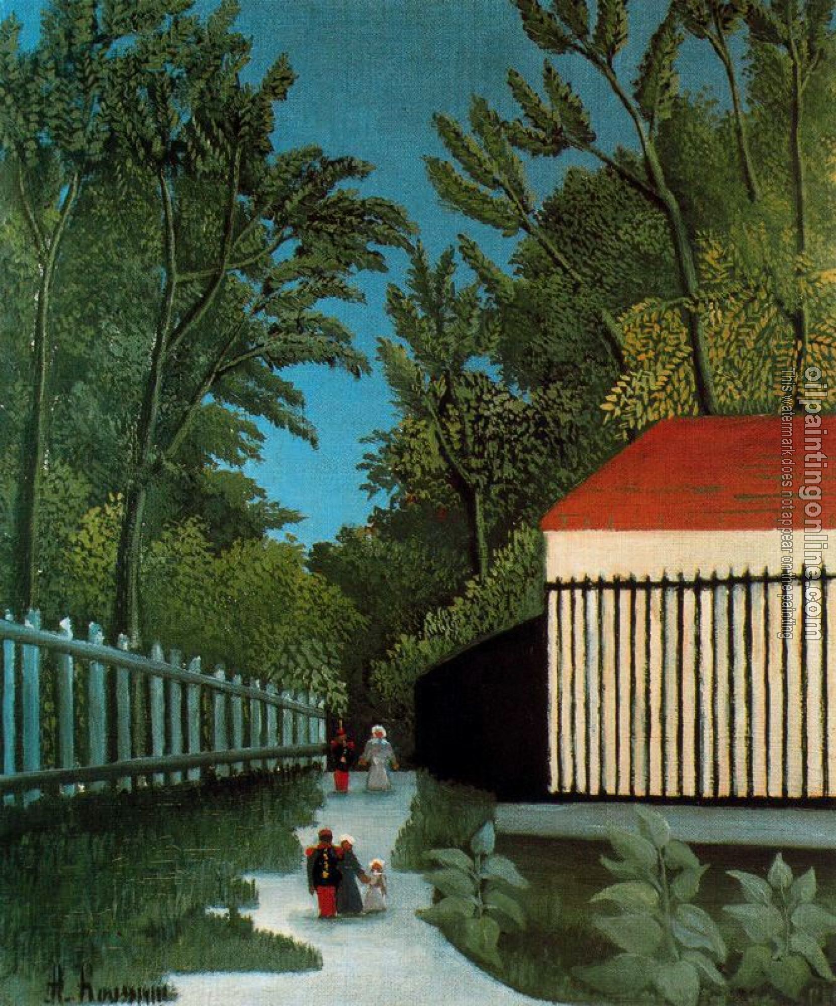 Henri Rousseau - Landscape in Montsouris Park with five figures
